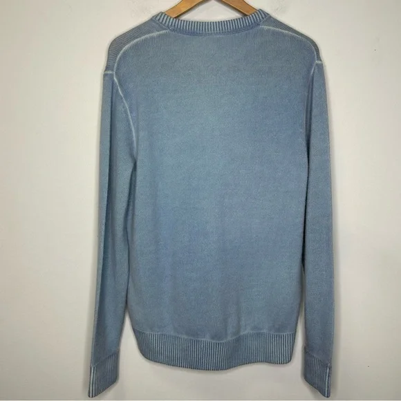 Halo Men’s Blue V-Neck Pullover 100% Cashmere Sweater Size S/M